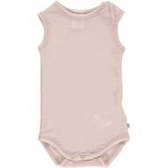 Woolly Sleeveless body, Müsli, Spa Rose