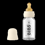Sutteflaske, BIBS Glass Bottle 110ml, Complete Set, Ivory