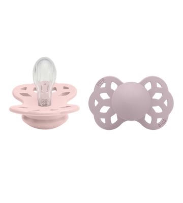 BIBS Infinity, Sutter (Str. 1 / 0-6 mdr.) – 2-pak, Blossom / Dusky Lilac (Symmetrisk silikone)