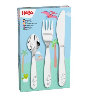 Børnebestik Rustfrit stål, Dino, HABA