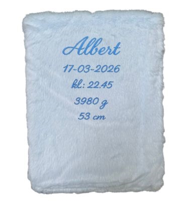 Babytæppe med navn Prikker, Nørgaard Madsen, Lyseblå