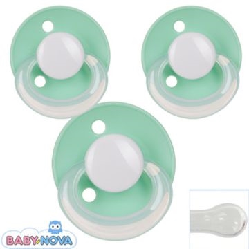 Baby Nova sutter STORKØB (One-Size / 0-24 mdr.) – 25-pak Grøn (Rund Silikone)