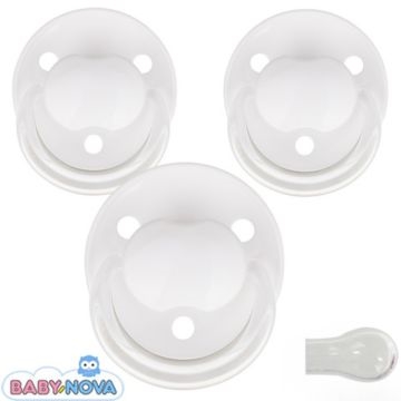 Baby Nova sutter STORKØB (One-Size / 0-24 mdr.) – 25-pak Hvide (Rund Silikone)
