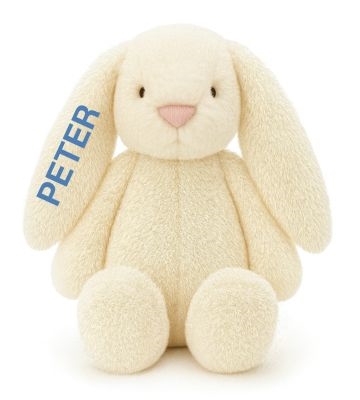 Kanin Bamse med navn, Tinka Baby, Creme