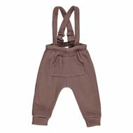 Waffle Rib Suspender Pants Baby, Müsli, Brown Sugar