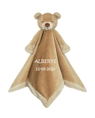 Nusseklud med navn Bamse, Diinglisar, Teddykompaniet, Lys Brun, 2 linjer