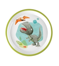 Flad børnetallerken Dino, Haba, Grøn