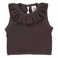 Knit Collar Vest Baby, Müsli, Brownie, str 74 cm