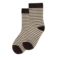 MiniPop® Bamboo Socks Thin Stripe, Coffee/Offwhite