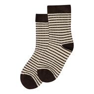 MiniPop® Bamboo Socks Thin Stripe, Coffee/Offwhite, str 19/22