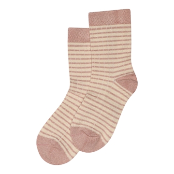 MiniPop® Bamboo Socks Thin Stripe, Rose/Offwhite, str 23/26