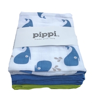 Stofble 8 pak, Printet, Pippi, Hval 70x70 cm