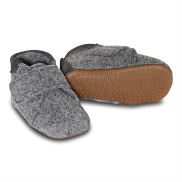 Pom Pom® Beginners™ Wool hjemmesko, Dark Grey Melane, str 26