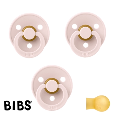 BIBS Colour Sutter med navn str2, 3 Petal, Runde latex, Pakke med 3 sutter