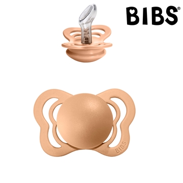Bibs Couture Sut med navn (Peach) Anatomisk Silikone Str.1