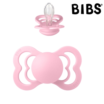 Bibs Supreme sut med navn (Baby Pink -FK) Symmetrisk Silikone str.2