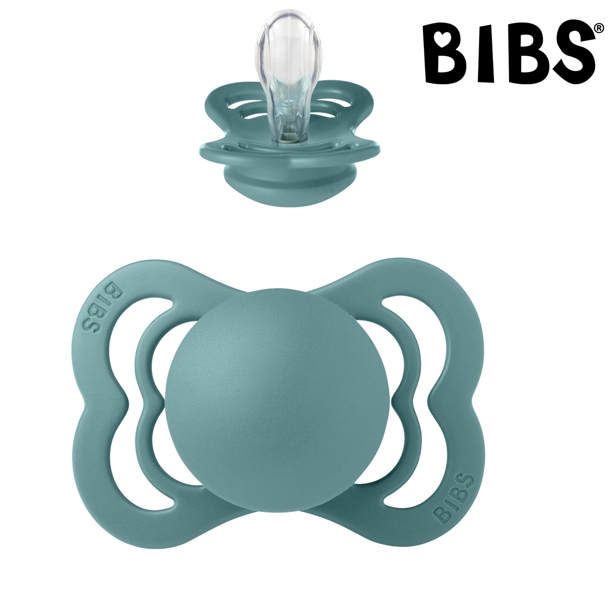Bibs Supreme sut med navn Island Sea, Symmetrisk Silikone str.1