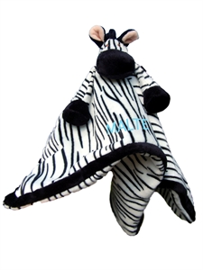 Nusseklud med navn Zebra, Diinglisar, Teddykompaniet, Hvid, 2 linjer